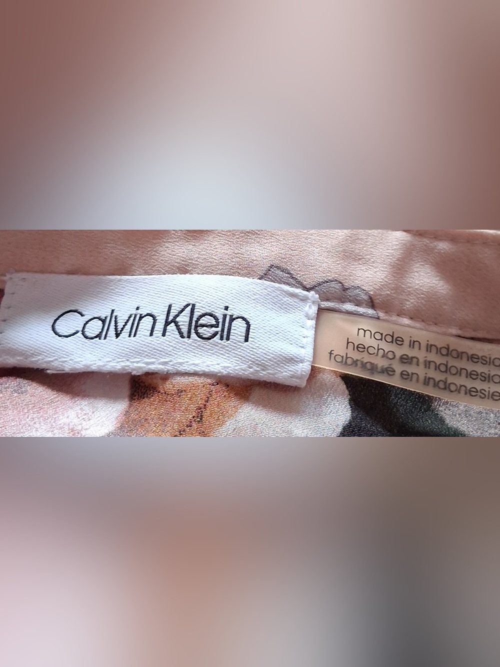Calvin Klein Large Womens Floral Button-Front Blouse Top Shirt Pink (B5) - Picture 4 of 4
